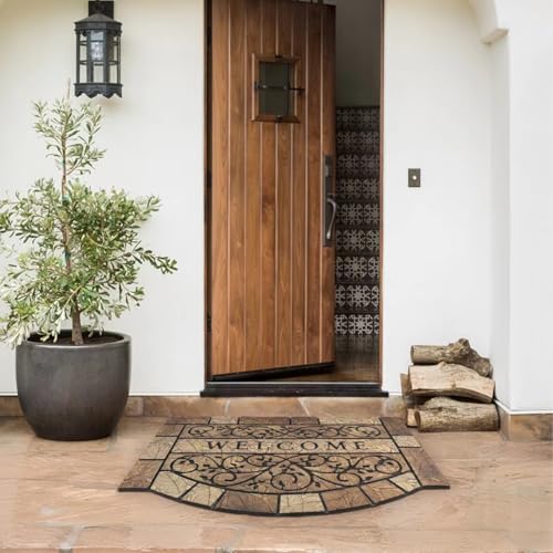 Dark Brown Heavy-Duty 24x36 Outdoor Welcome Door Mat with Non-Slip Rubber Backing
