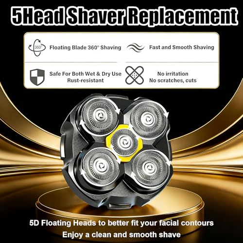 3 Pack Replacement Heads for MicroTouch Titanium Shaver Black - Wet & Dry Compatible