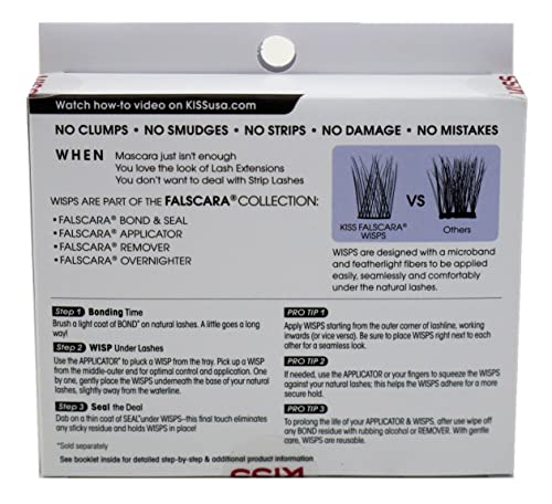 KISS Falscara Lengthening Lash Wisp Multi-Pack (3 Pieces), Natural Underlash Extensions