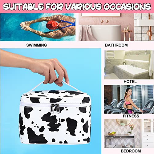 Set of 6 Cow Print Travel Makeup Bags Waterproof Cosmetic Organizer