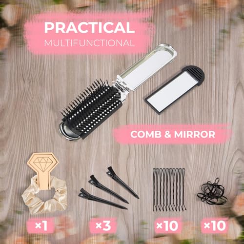 Beige Bridal Emergency Kit for Wedding Day - 30+ Essentials Travel & Makeup Bag