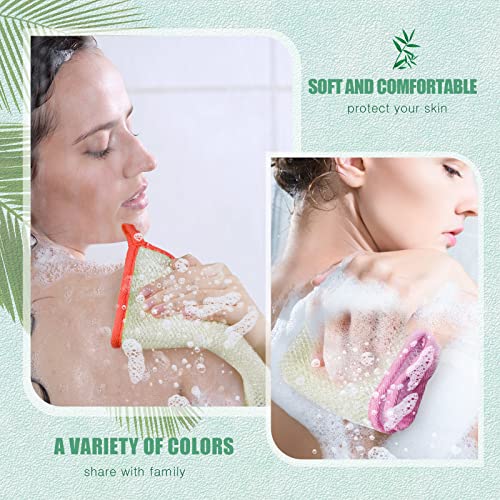 Tatuo 10 Packs Exfoliating Wash Cloths for Body and Face Facial Bath Scrub Soft Weave Loofah Towel Exfoliate Bath Towel Remove Dead Skin Wash Cloth for Women Man (Colorful Edge)