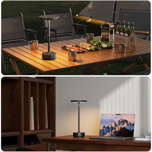 Black Rechargeable Cordless Table Lamp 2 Pack - 5000mAh Outdoor & Indoor Lighting