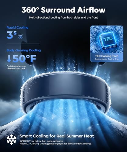 Beyn Neck Air Conditioner Cooler - Light Blue, 6000mAh, 3 Speeds