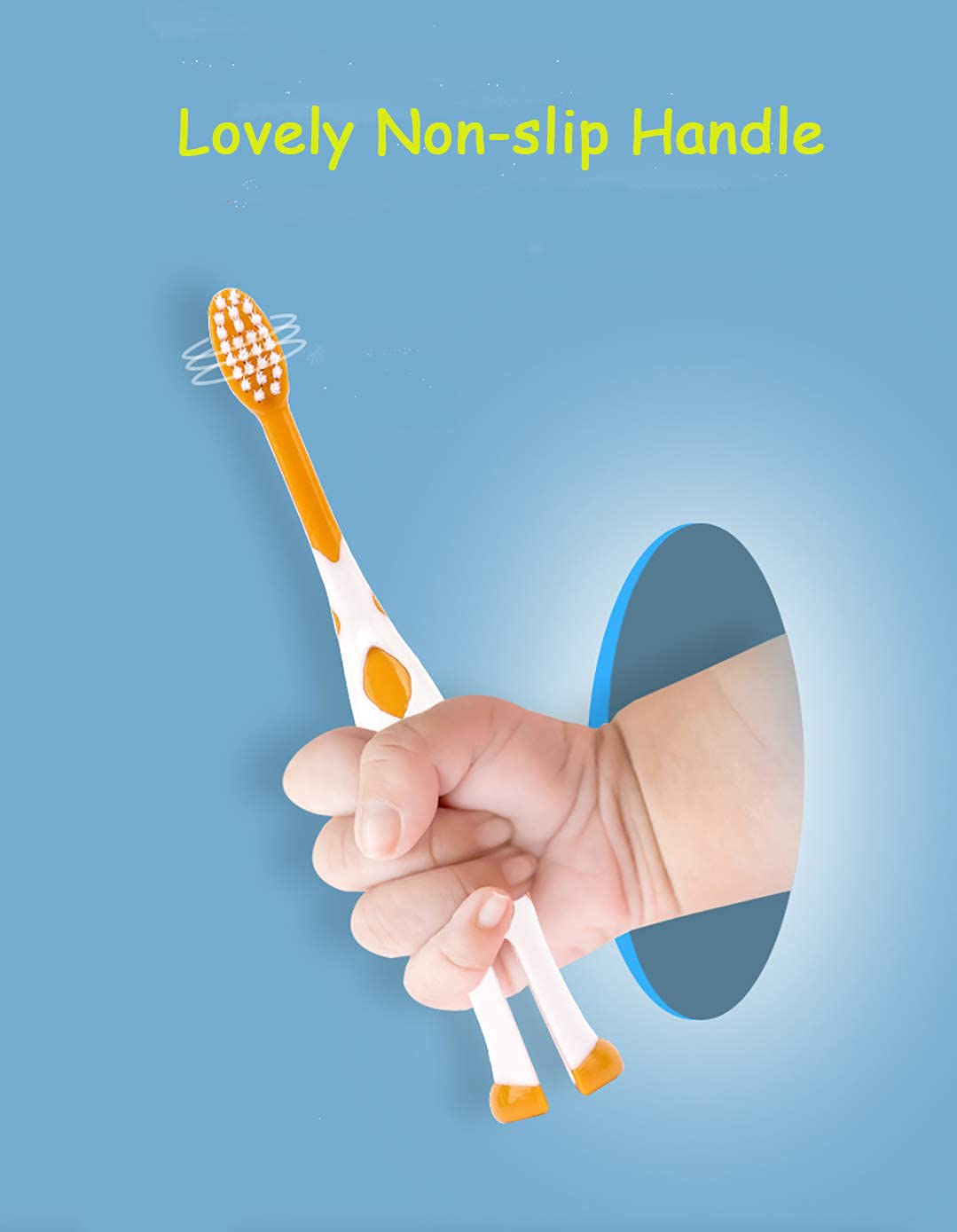 newrichbee 8 Packs Kids Toothbrush, Extra Soft Lovely Deer Toddler Toothbrush for Kids 2-8 Years (Pink&Orange&Blue&Green)