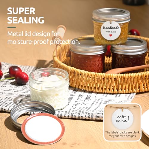 Mini Mason Jars 4 oz - 24 Pack Small Glass Jars with Airtight Lids - Perfect for Storage & Crafts (Variation: 4OZ / 24)