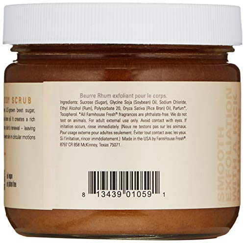 Farmhouse Fresh Butter Rum Body Scrub 13.6 oz - Exfoliating Moisturizer