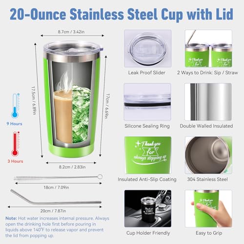 12-Piece Employee Appreciation Gift Set - 20oz Insulated Stainless Steel Tumblers with Lids & Straws