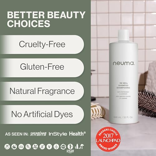 Neuma Re Neu Sulfate-Free Shampoo with Peppermint & Lavender 32 Fl Oz - Build-Up & Scalp Detox