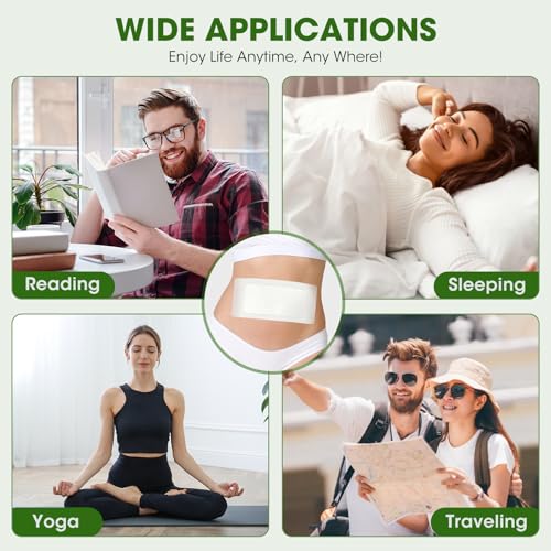 Castor Oil Pack Wrap - Disposable Self-Adhesive Large Patches for Liver & Stomach Relief - 24 Pack