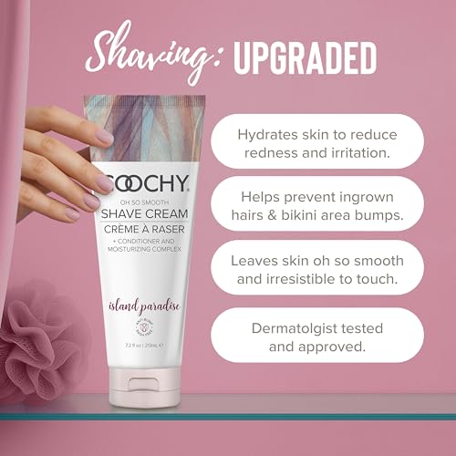 Coochy Moisturizing Shave Cream - Gentle Intimate Shaving Lotion - Island Paradise, 12.5 Fl Oz
