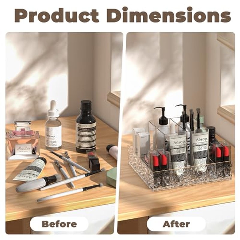 360¡Æ Rotating Makeup Organizer, Lazy Susan Countertop & Bathroom Vanity Organizer, Skincare Perfume Lipstick Organizer for Sink, Dresser, Cabinet Storage