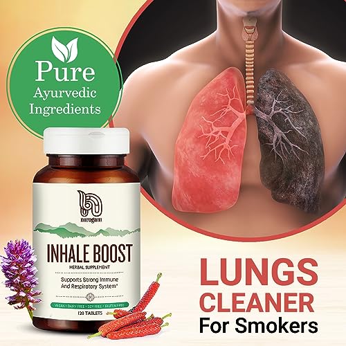 Nirogam Inhale Boost 120 Tablets a Bottle I Lung Support Supplement | Lung Health Supplement | Lung Detox
