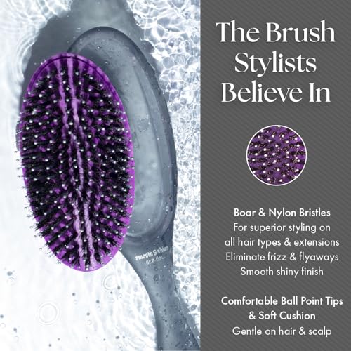 Olivia Garden OG Hair Brush Styler with Boar & Nylon Bristles - Black - All Hair Types