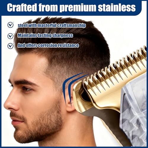 Gold Replacement T-Wide Blades for Wahl Trimmers - 2PCS, Adjustable, Professional