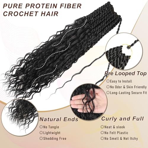 Vynoro Senegalese Twist Crochet Hair 18 Inch Pack of 8 T30 - Curly Ends, Natural Look