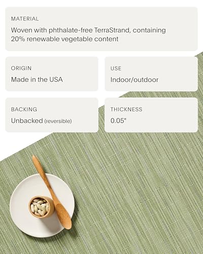 Spring Green Chilewich Bamboo Placemats Set of 4 - 14x19 Rectangular Woven Table Mats
