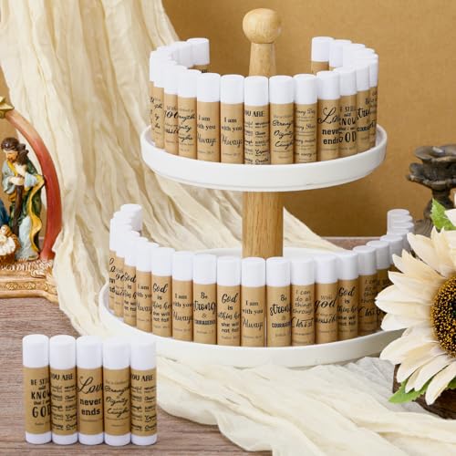 Rustic Christian Lip Balm Gift Set - Bulk 50 pcs with Bible Verses