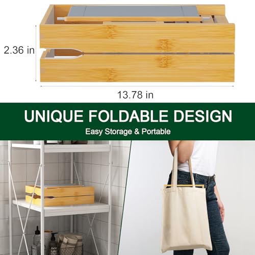 Natural Bamboo Expandable Bathtub Caddy Tray for Luxury Bath - BAMBUROBA