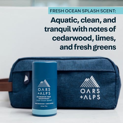 Men's Aluminum Free Deodorant with No Residue - Fresh Ocean Splash, 3 Pack, 2.6oz - Clear & Non-Sticky