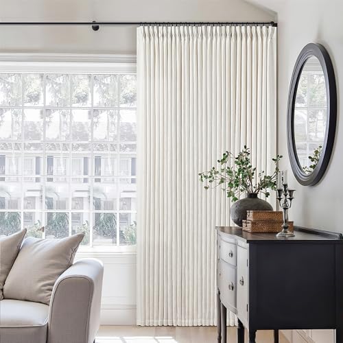 Natural Linen Pinch Pleated Curtains Set - 40W x 112L Inches, Pack of 2