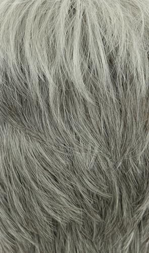 Grandpa Old Man Short Grey White Wig with Mustache - White Variation