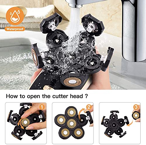 Electric Shaver Replacement Head 6D Floating Blades for Bald Men Mix