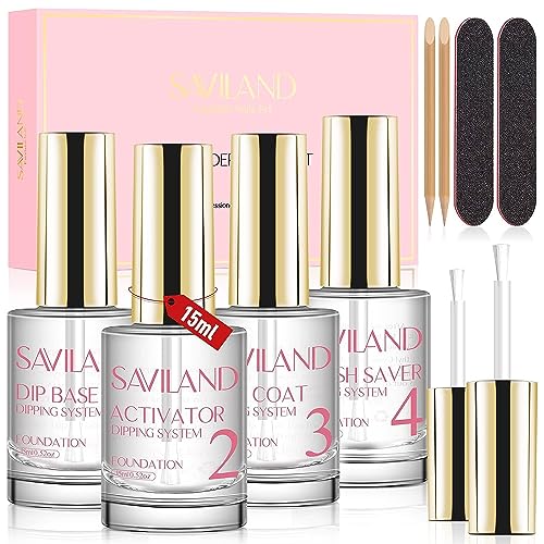 Saviland 60PCS Dip Nails Powder Starter Kit with Drill, Dip Powder Liquid Set for Beginners Proffessional