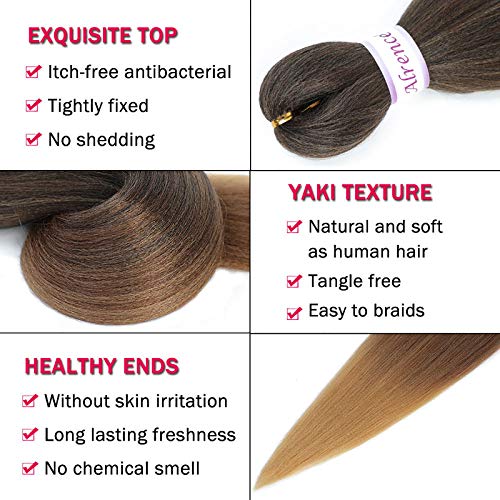 Pre-Stretched Braiding Hair Extensions 30 Inch - 8 Packs, Color 1B/30/27