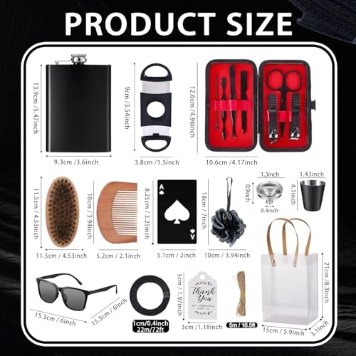 Men's Baby Shower Prize Set - Black 8-Piece Gift Bundle for Games & Events