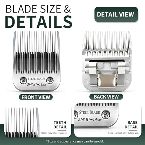 3/4 HT Clipper Blade 19mm for Oster Classic 76 - Silver, 1 Pack (Size 3/4 HT)