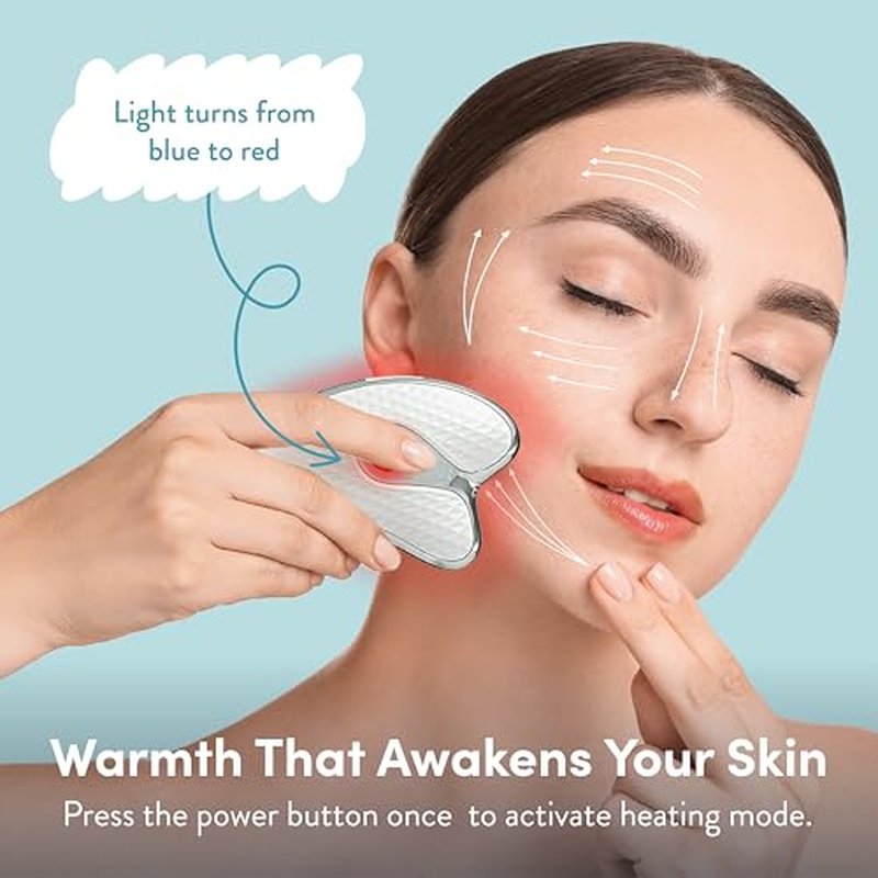 ?clat Gua Sha Facial Massager for Lymphatic Drainage, Face, Neck & Body Scraping Tool, Heated Electric Portable Face Lift Beauty Device, Jawline Shaper, Double Chin Reducer for Firming & Contouring