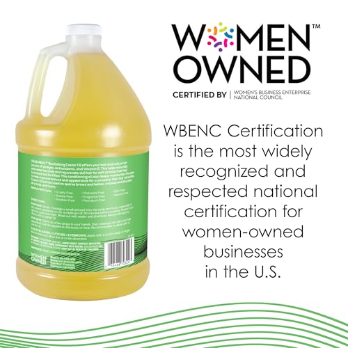 Pure Castor Oil 128 Fl Oz - Cold-Pressed, Unrefined, Hexane Free, Skin & Hair Nourishing
