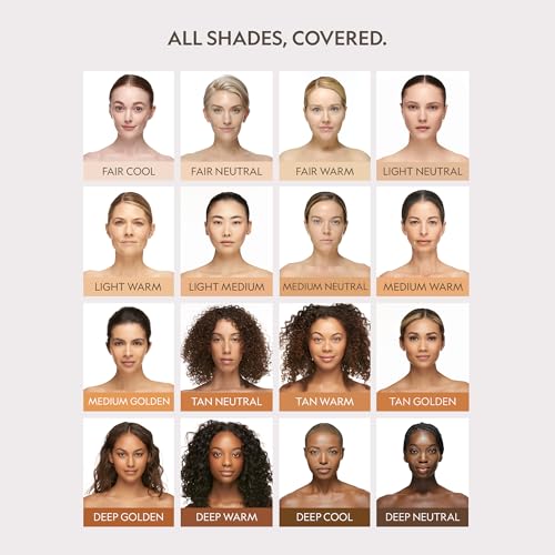 YENSA Skin on Skin BC Foundation Makeup - CC Cream, BB Cream & Full Coverage Foundation-In-One - Buildable, Radiant Finish with SPF 40, Hyaluronic Acid, Peptides & 8 SuperBlacks - Medium Warm (1 oz)