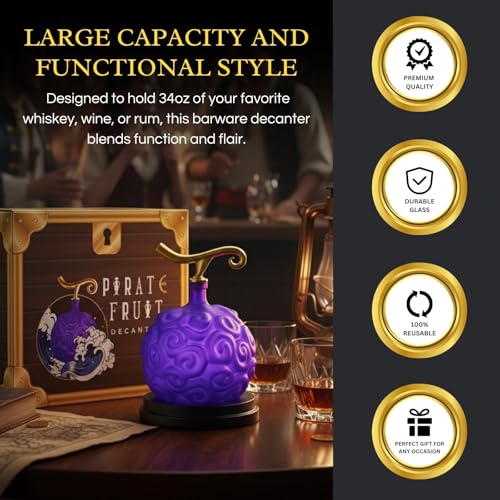 Anime Devil Crystal Decanter with Mahogany Base - Fantasy Liquor Bottle - Variation of Devil