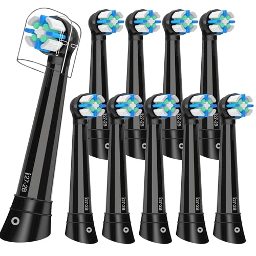 DeBizz Black Replacement Toothbrush Heads for Oral B iO Series 3-10 | 10 Pack