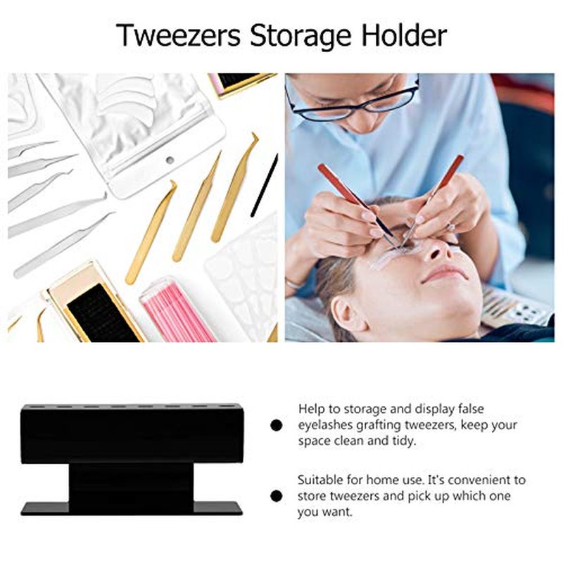 Beaupretty Acrylic Lash Extension Tweezers Holder Stand with 8 Slots Eyelash Tweezers Storage Rack for Home Organization and Display