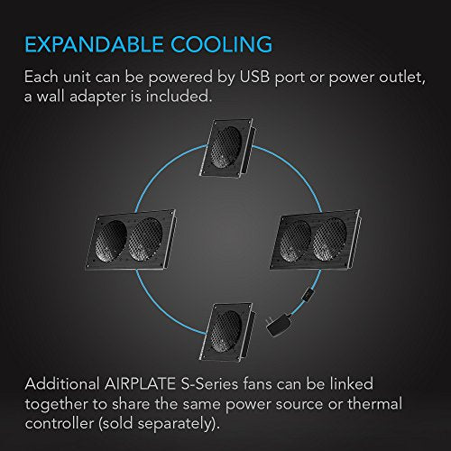 AC Infinity AIRPLATE S7 Quiet Cooling Fan System 12-Inch Pack of 2