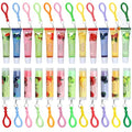 24 Pack Lip Balm Set with Portable Keychain - Natural Fruit Flavors