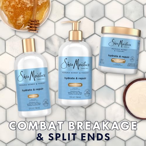 SheaMoisture Shampoo & Conditioner, Manuka Honey & Yogurt Hydrate & Repair + Protein Power Treatment, Hair Mask, Deep Conditioner for Dry, Damaged Hair