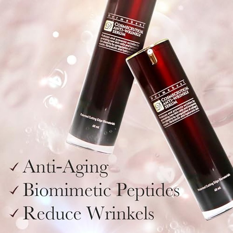Anti-Wrinkle Serum Anti Aging Face Treatment with Biomimetic Peptides for Fine Lines Collagen & Radiance Concentrated Hydrating Essence for Face & Neck Repair 1.35 fl oz