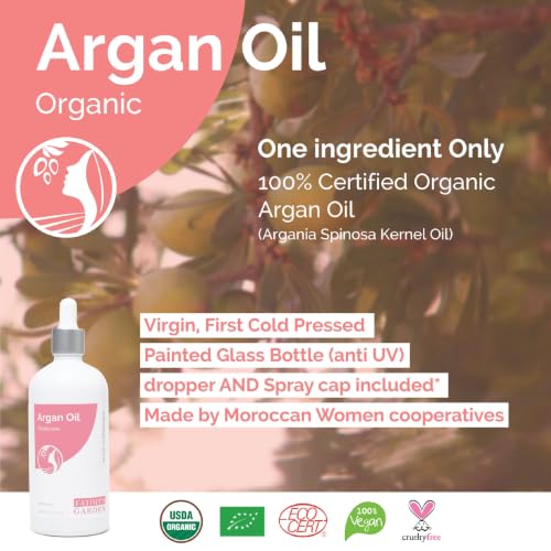 Fatima's Garden Organic Argan Oil - Pure Moisturizer for Skin & Hair, 150ml (5.1 Fl Oz) Pack of 1