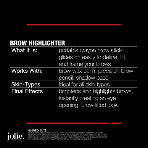 Jolie Eyebrow Brightener & Highlighter Stick - Champagne Beige, Creamy Self-Sharpening Crayon, Satin Finish
