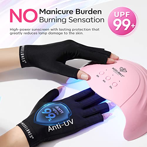 Modelones UV Gloves & Gooseneck UV Nail Lamp for Gel Manicures