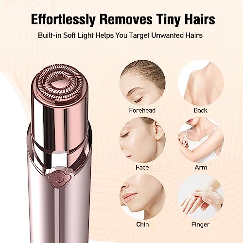 SEIHAI Pink Rechargeable Facial Hair Remover for Women with 2 Replacement Heads