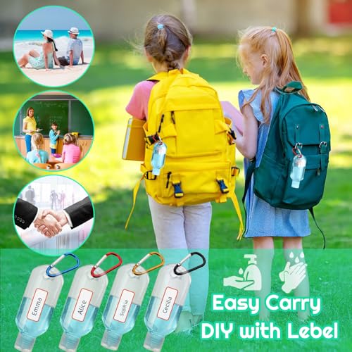 AIRNEY 100PCS Travel Hand Sanitizer Bottles with Keychains, 2oz Refillable Leak-Proof Containers for On-the-Go