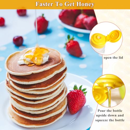 80 Pack 16oz Clear Food Grade Plastic Honey Bottles with Flip-Top Lids - Refillable & Leakproof