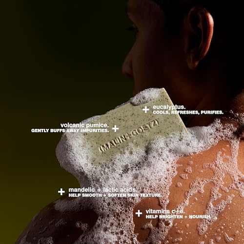 MALIN+GOETZ Mandelic Acid Exfoliating Cleansing Bar - Eucalyptus Scent, 5 oz - Triple-Milled