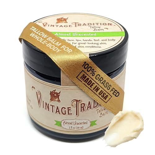 All-Purpose Grass-Fed Tallow Balm - Almost Unscented 2 oz for Sensitive Skin