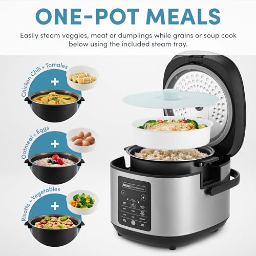 Professional CoreCoat 6-Cup & 12-Cup Digital Rice Cooker with Steaming & Lids - PFAS-Free Ceramic Coating